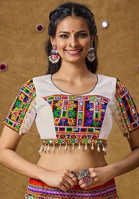 Embroidered Padded Cotton Saree Blouse