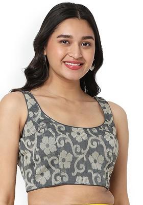 Woven Design Back Open Readymade Saree Blouse