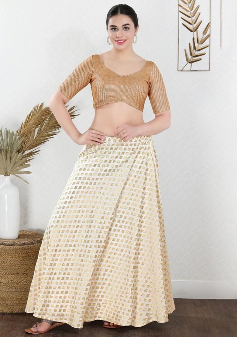 Woven Design Padded Sweetheart Neck Saree Blouse