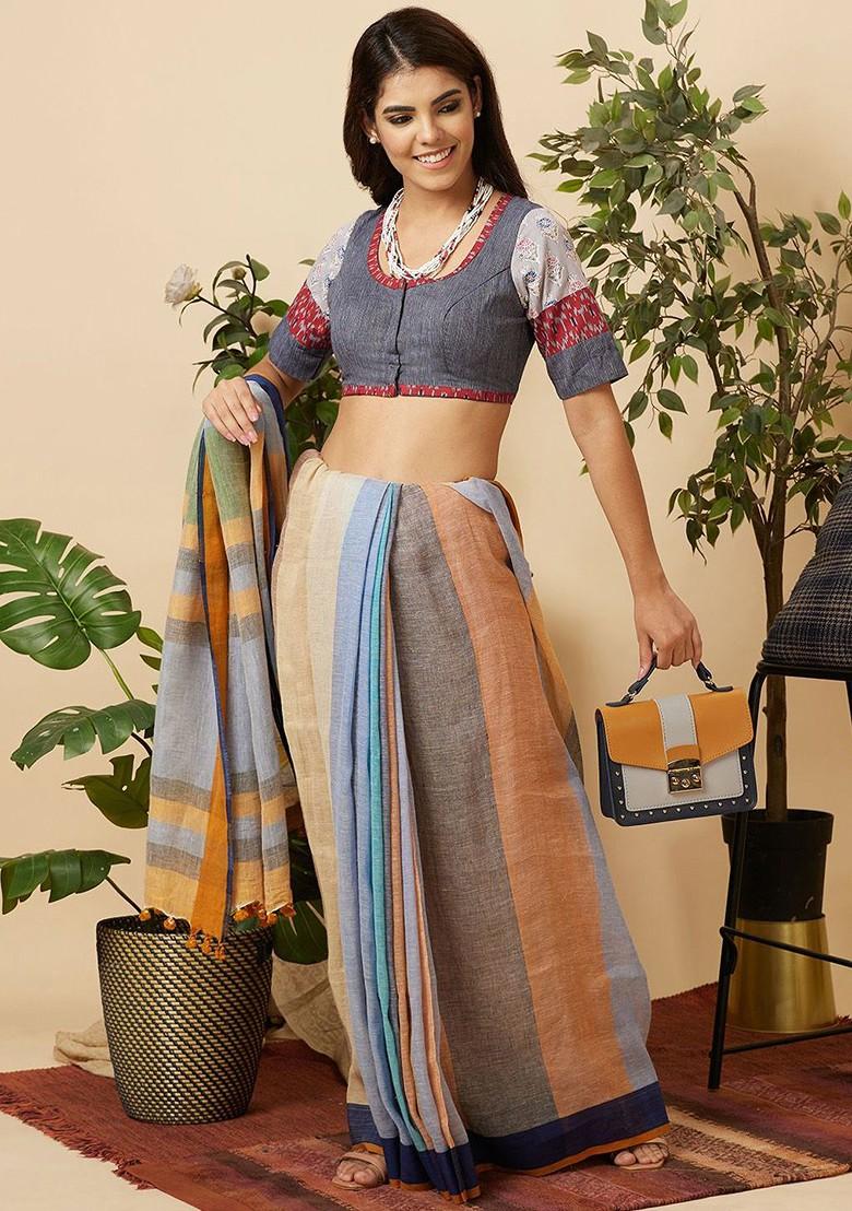 Printed Cotton Readymade Saree Blouse