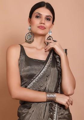 Women Round Neck Readymade Saree Blouse