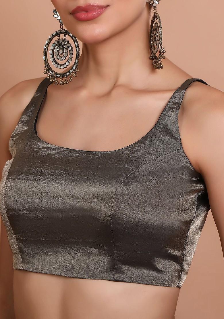 Women Round Neck Readymade Saree Blouse