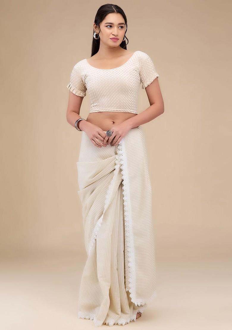 Self Design Velvet Readymade Non Padded Saree Blouse