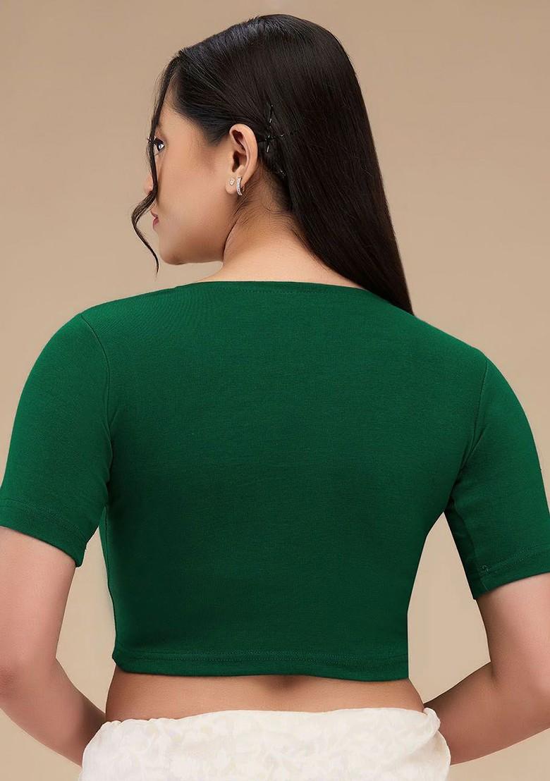 Asymmetric Neck Non Padded Readymade Saree Blouse