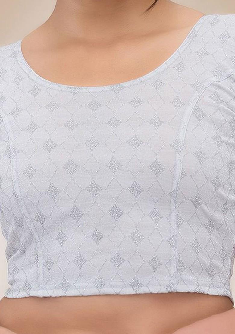 Self Design Readymade Non Padded Saree Blouse