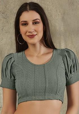 Embroidered Stretchable Readymade Saree Blouse