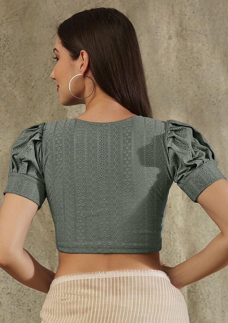 Embroidered Stretchable Readymade Saree Blouse