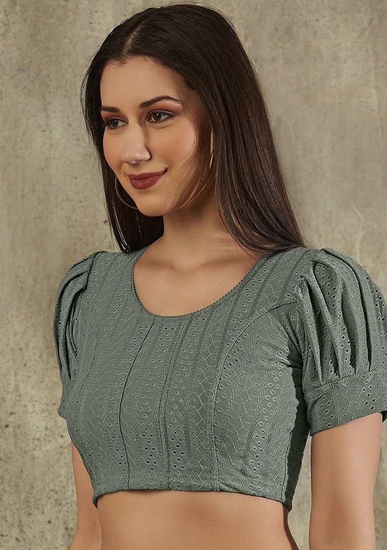 Embroidered Stretchable Readymade Saree Blouse