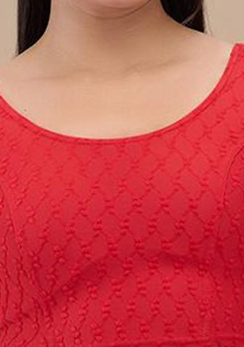 Self Design Readymade Non Padded Saree Blouse