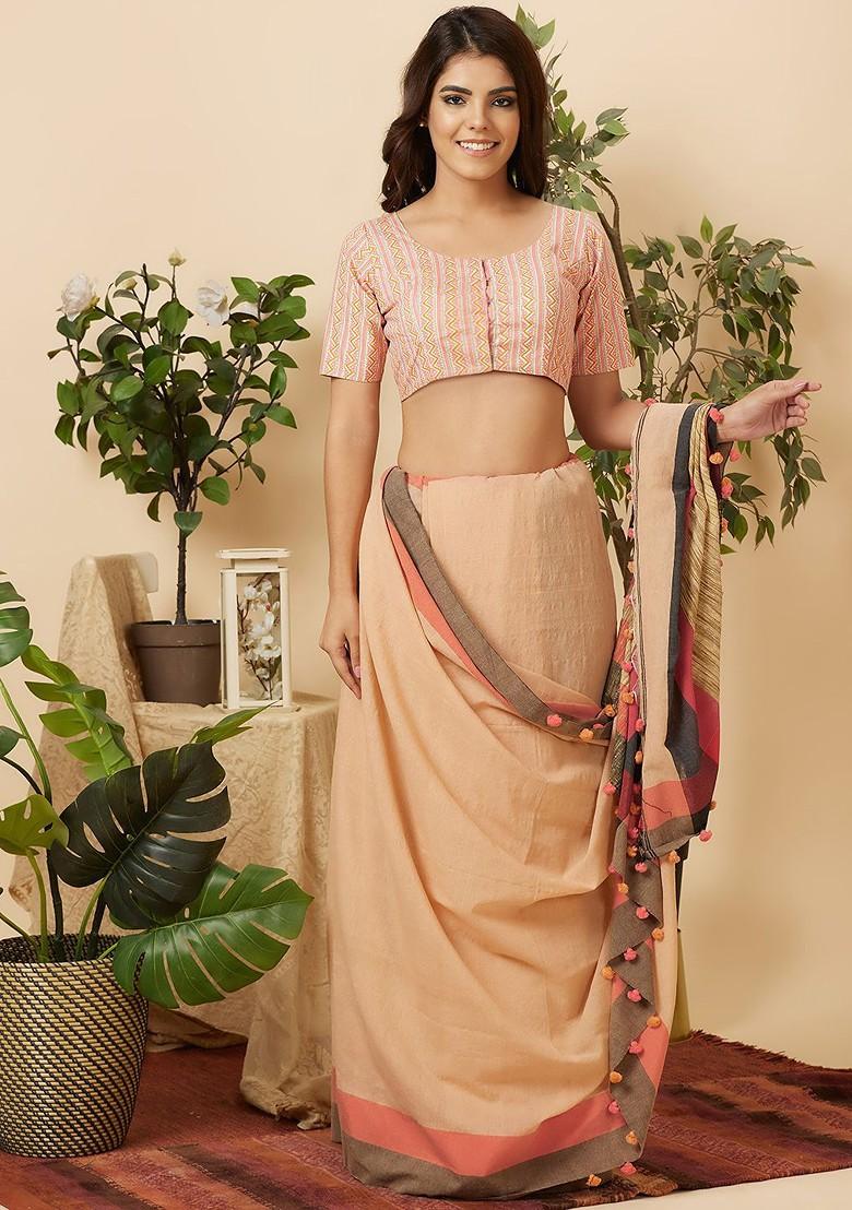 Printed Cotton Readymade Saree Blouse