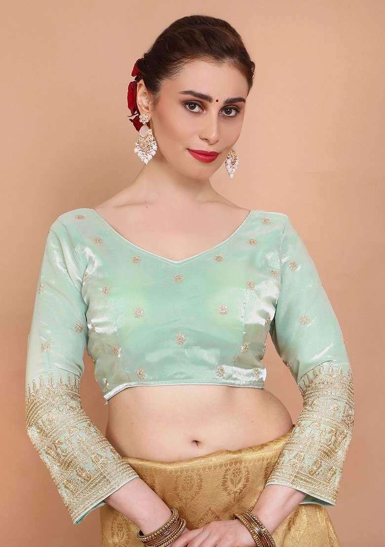 Embroidered Saree Blouse - Indya