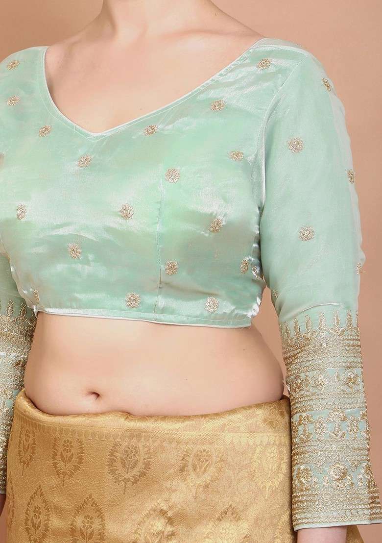 Embroidered Saree Blouse - Indya