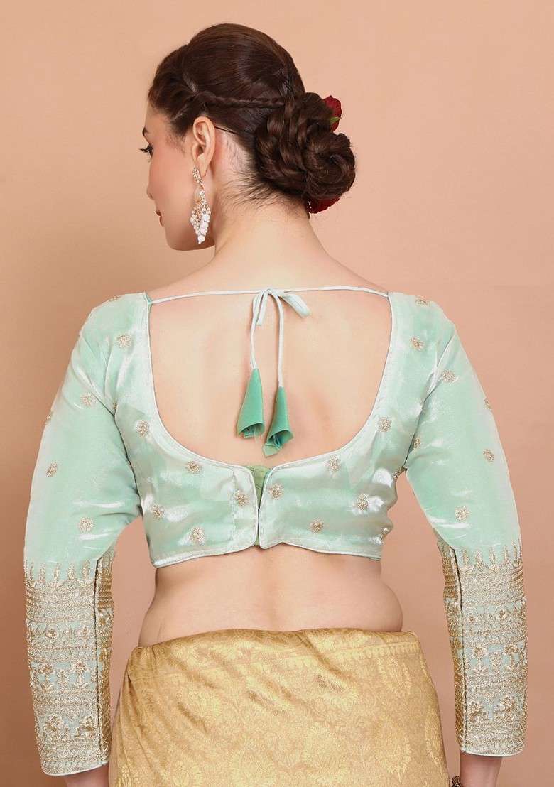 Embroidered Saree Blouse - Indya