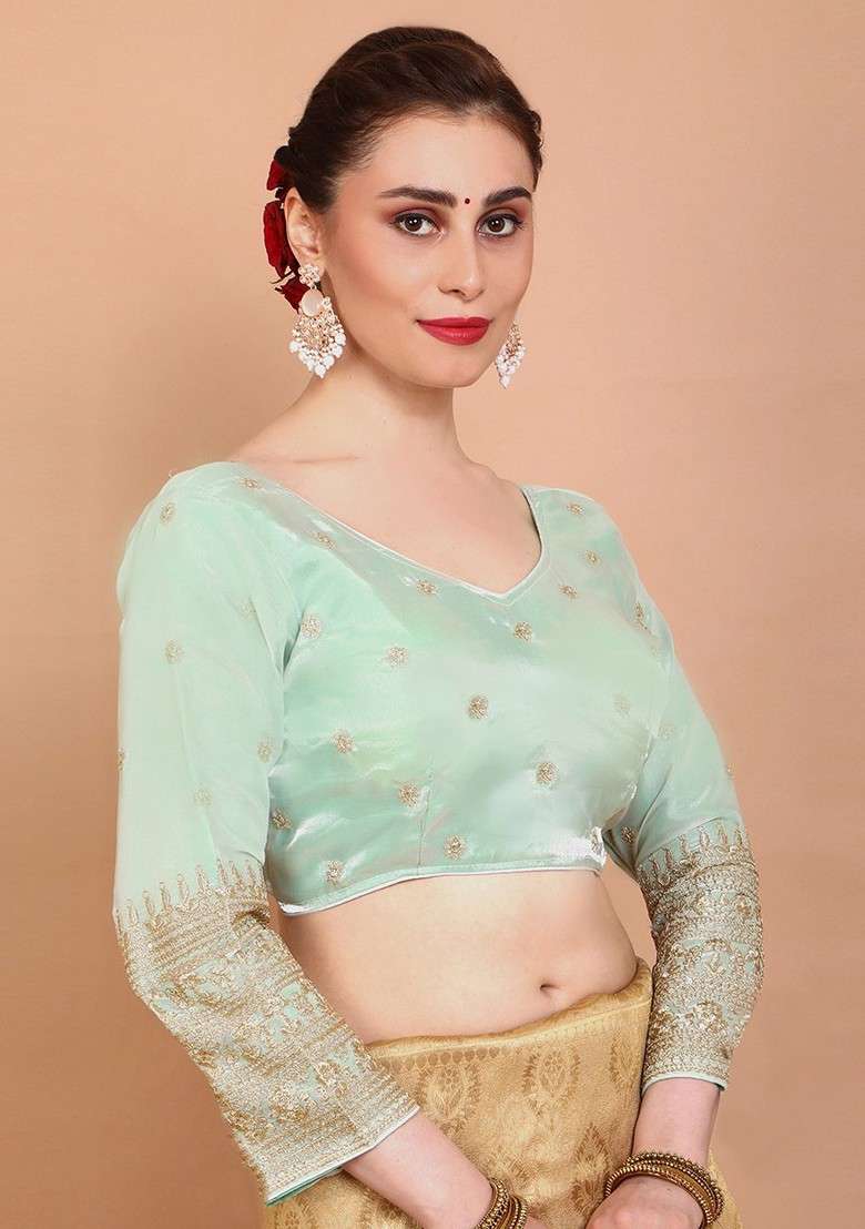 Embroidered Saree Blouse - Indya