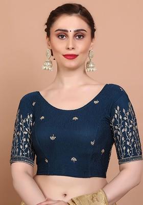 Embroidered Non Padded Stretchable Saree Blouse