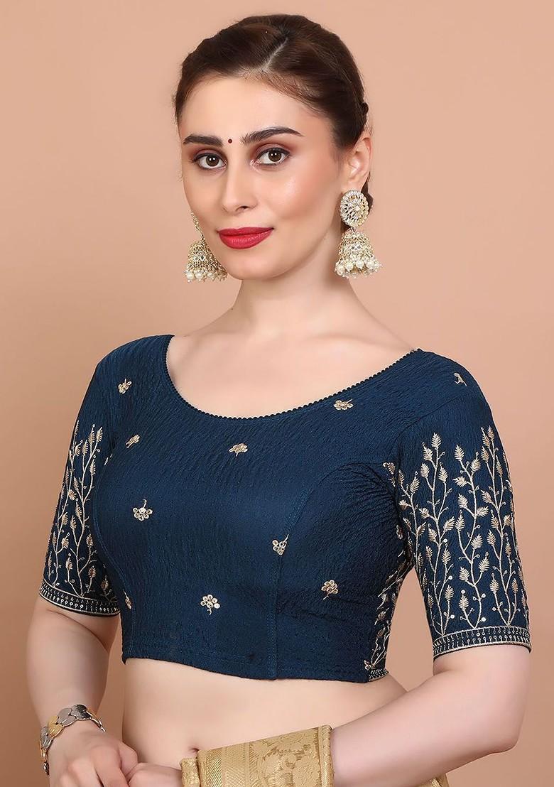 Embroidered Non Padded Stretchable Saree Blouse