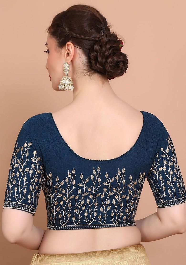 Embroidered Non Padded Stretchable Saree Blouse