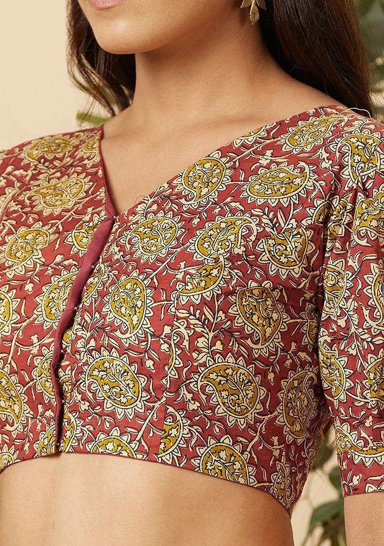 Printed Cotton Readymade Saree Blouse