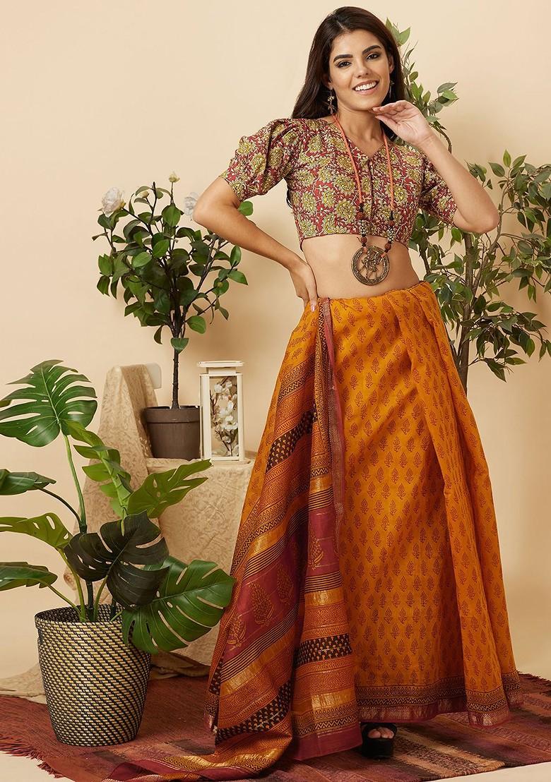 Printed Cotton Readymade Saree Blouse