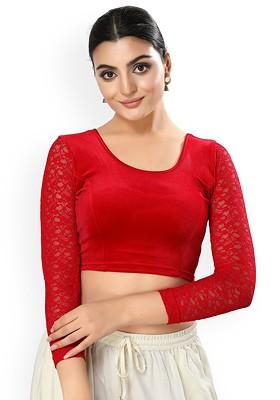 Round Neck Cotton Stretchable Saree Blouse