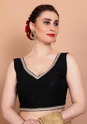 V Neck Embellished Saree Blouse