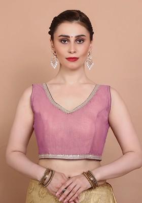 V Neck Embellished Saree Blouse