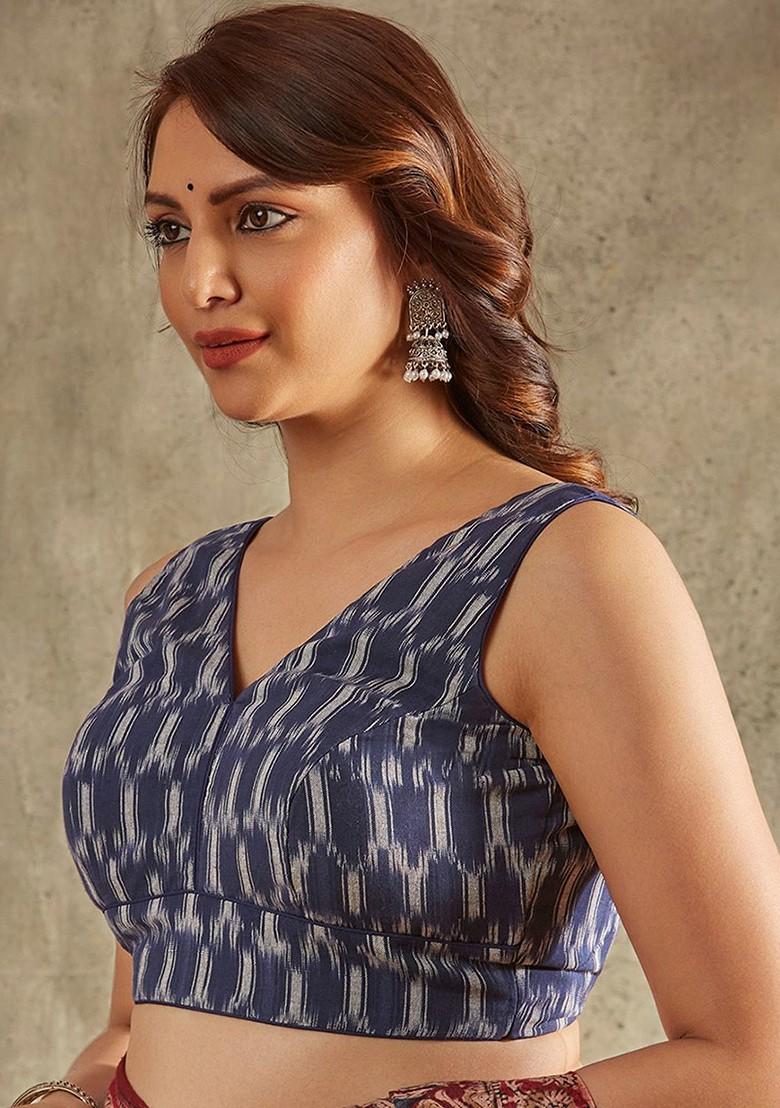 Printed Cotton Saree Blouse