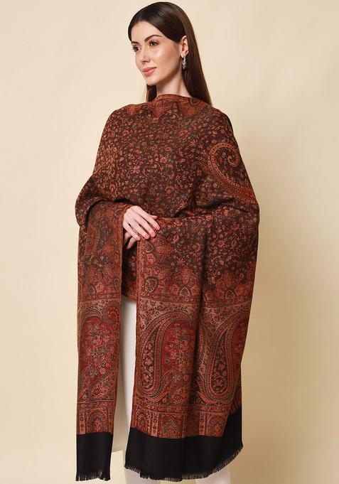 Black Paisley Woolen Shawls