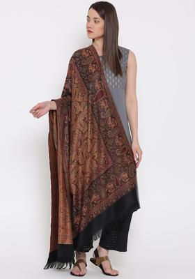 Brown Paisley Woolen Shawls