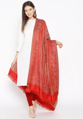 Red Paisley Woolen Shawls