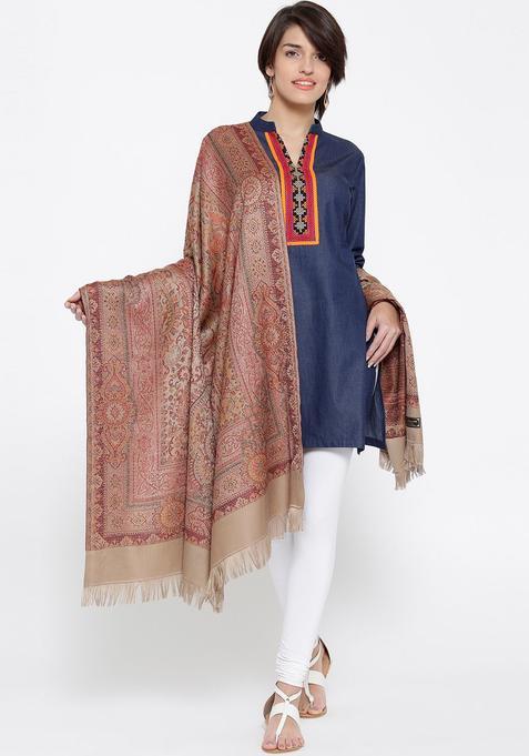 Beige Woolen Shawls