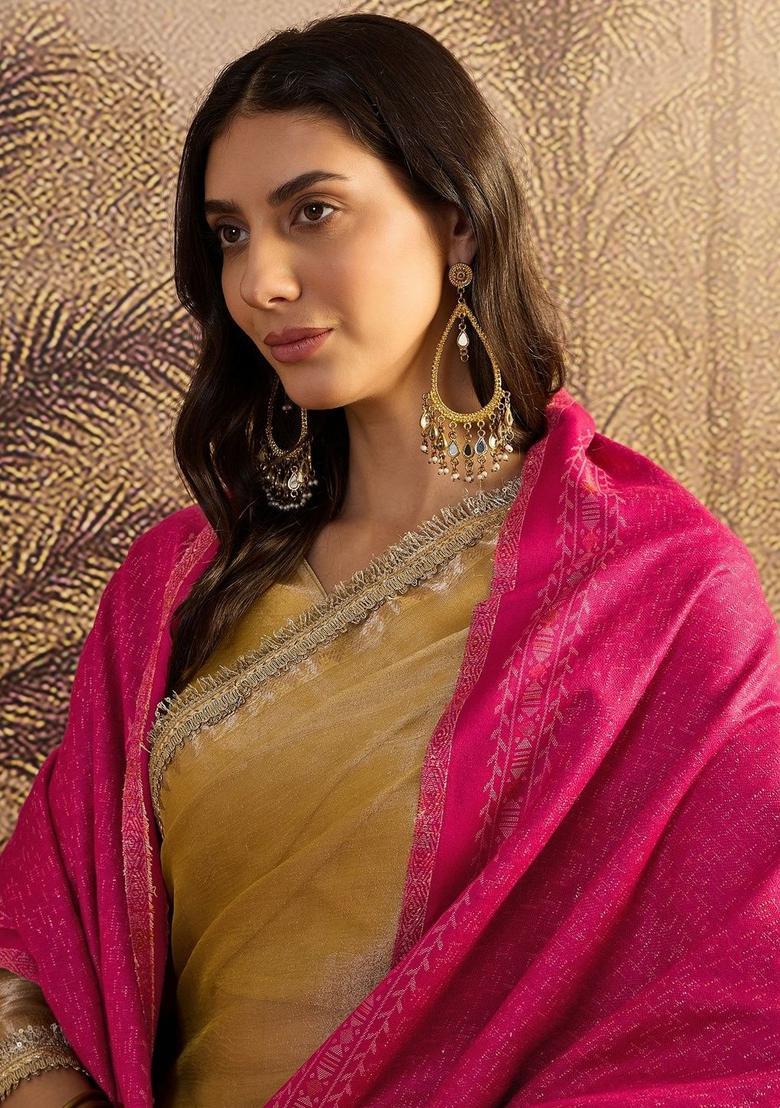 Pink Paisley Woolen Shawls - Indya