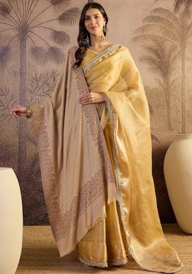 Beige Paisley Woolen Shawls