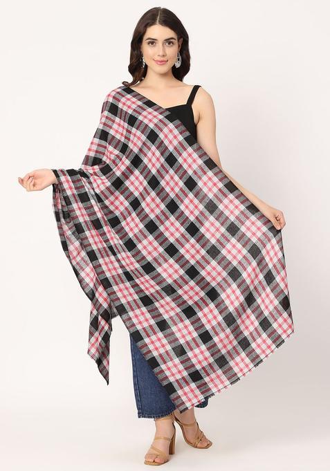 Red Checked Woolen Shawls