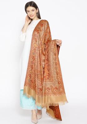 Beige Paisley Woolen Shawls