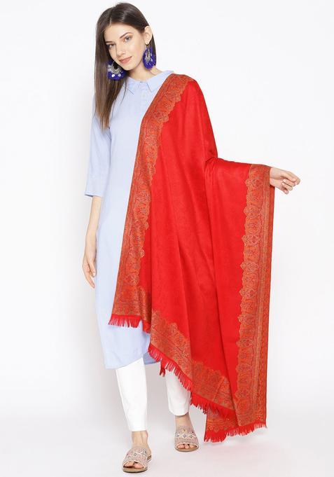 Red Paisley Woolen Shawls