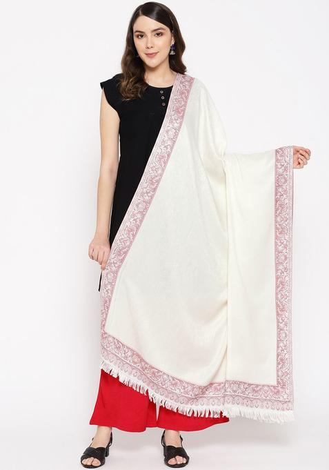 Off White Paisley Woolen Shawls