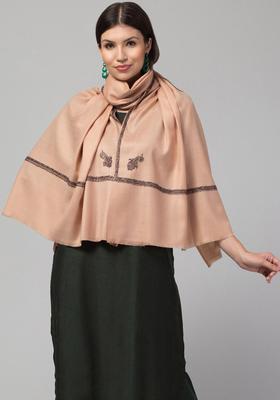 Beige Paisley Woolen Shawls