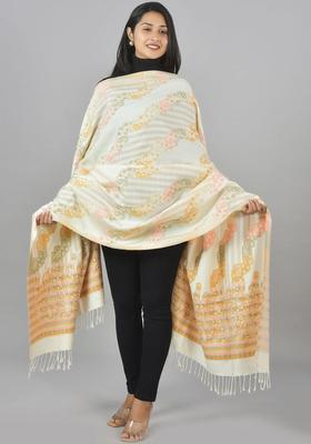 White Paisley Woolen Shawls