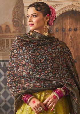 Black Paisley Woolen Shawls