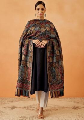 Black Paisley Woolen Shawls