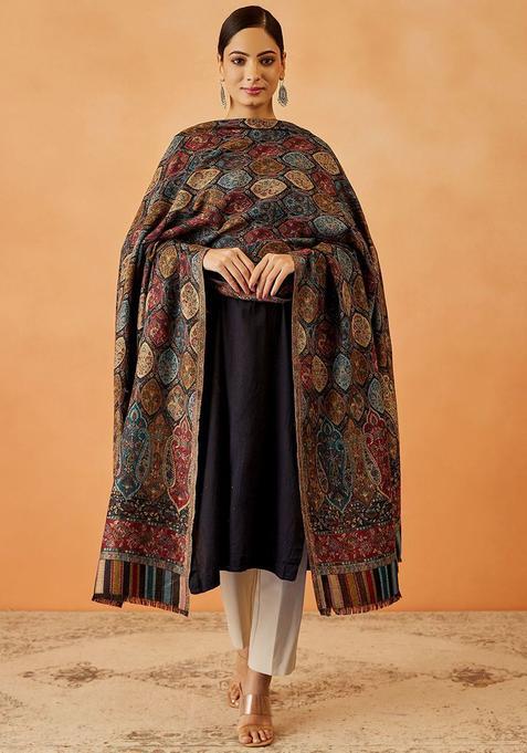 Black Paisley Woolen Shawls