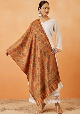 Beige Paisley Woolen Shawls