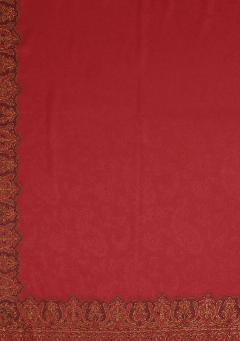 Maroon Paisley Woolen Shawls - Indya
