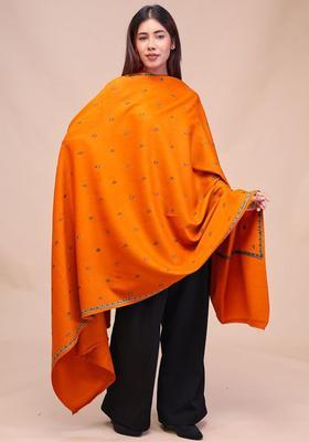 Rust Floral Woolen Shawls