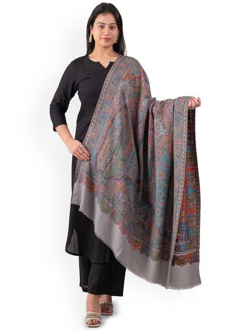 Grey Paisley Woolen Shawls