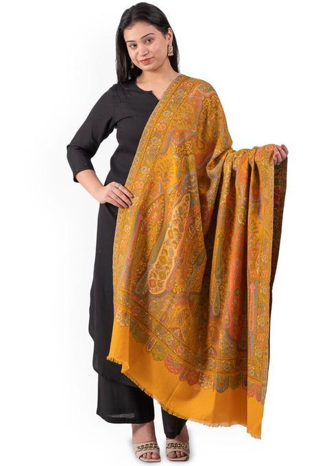 Mustard Paisley Woolen Shawls