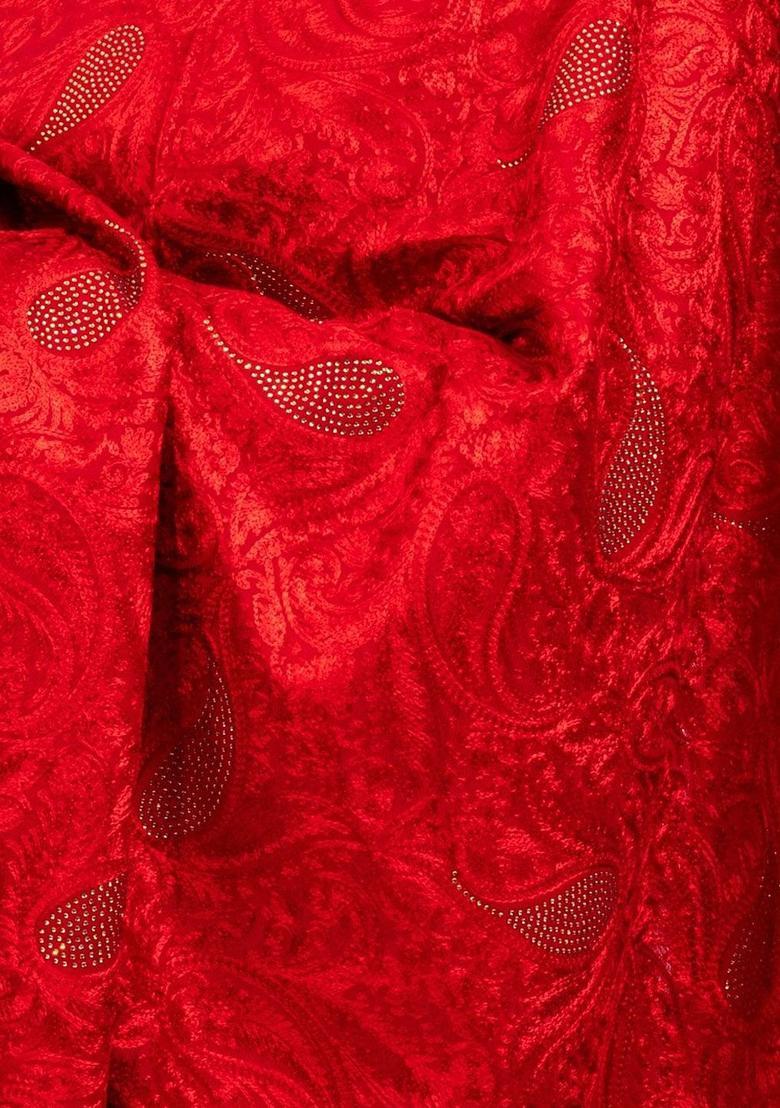 Red Paisley Woolen Shawls - Indya