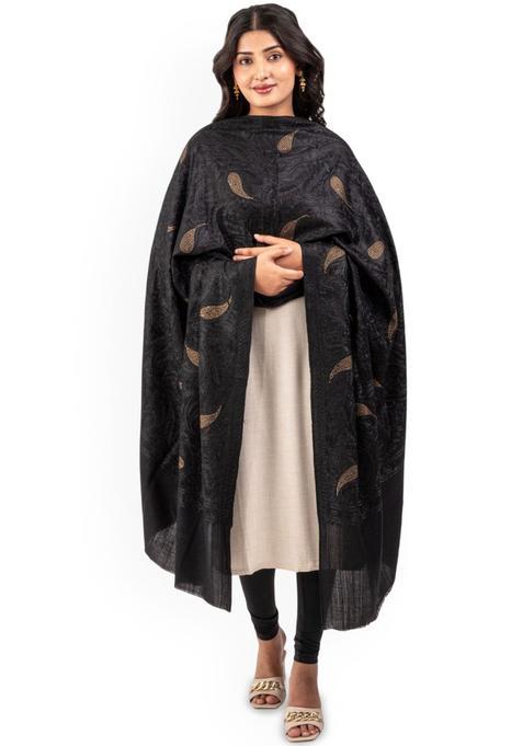 Black Paisley Woolen Shawls