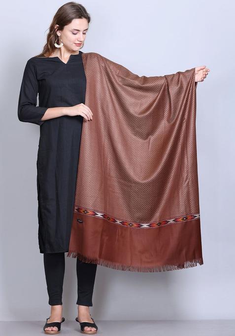 Rust Chevron Woolen Shawls